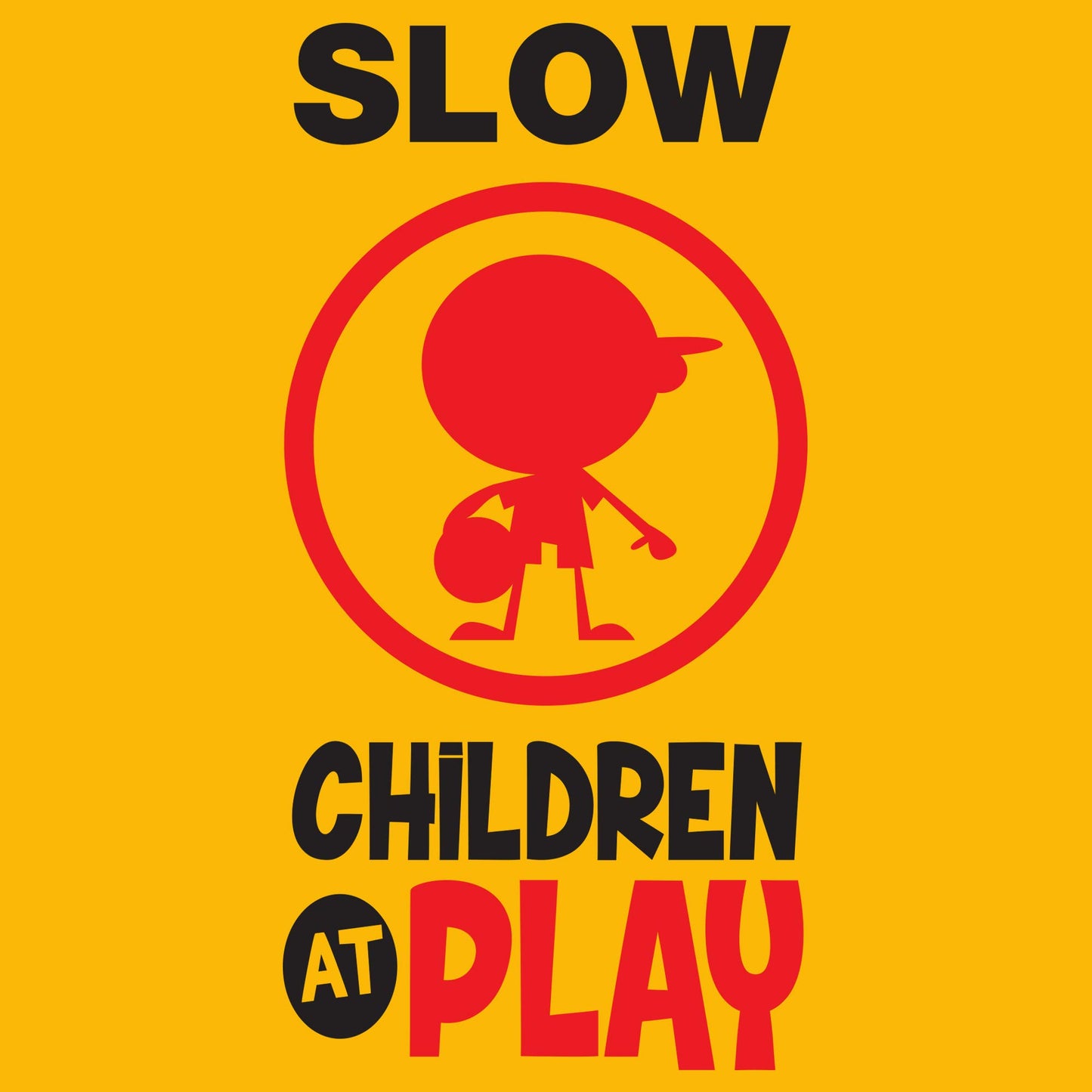 "Slow Children at Play" Floor Sign, Yellow