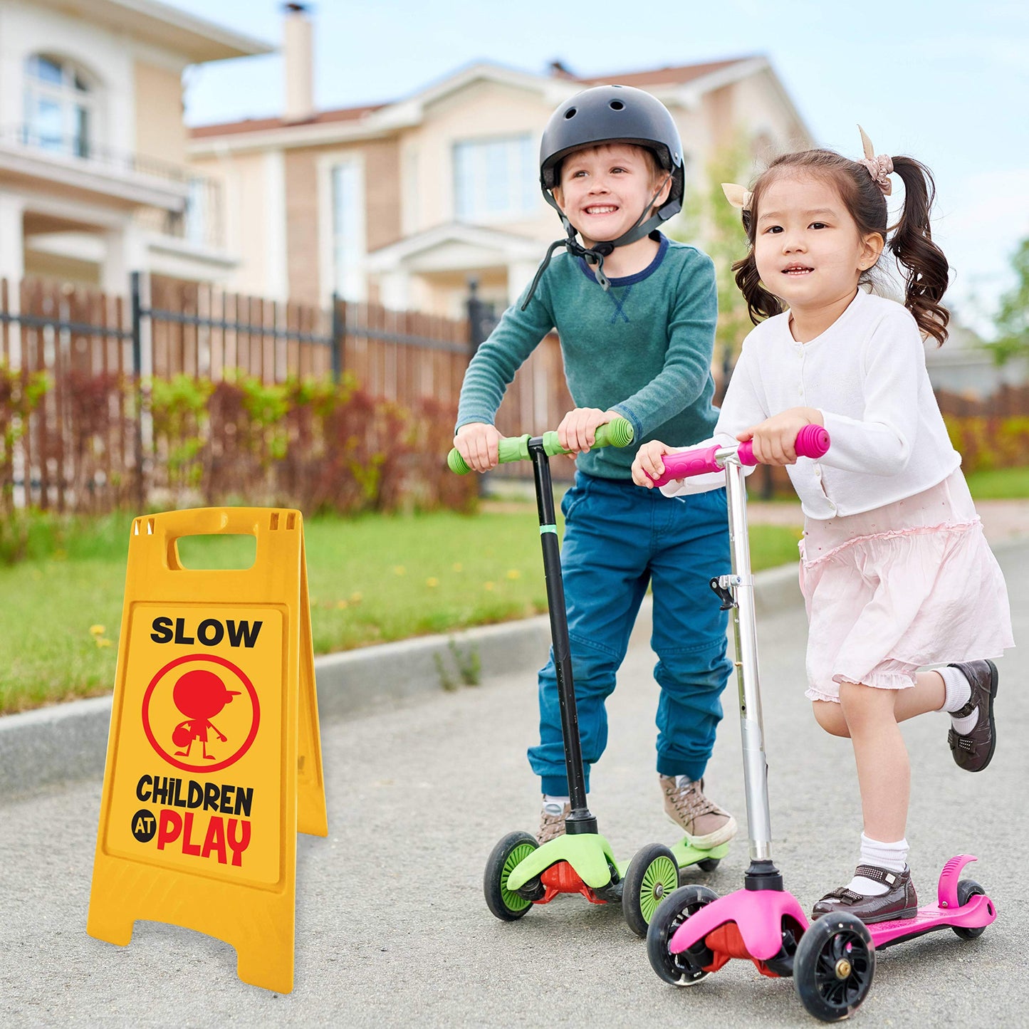 "Slow Children at Play" Floor Sign, Yellow