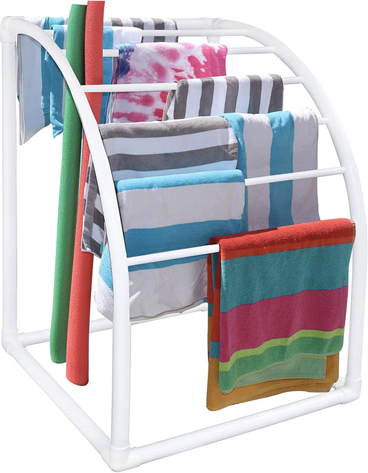 7 Bar Curved Pool Towel Rack, 244574, 37" L X 37" W X 48" H