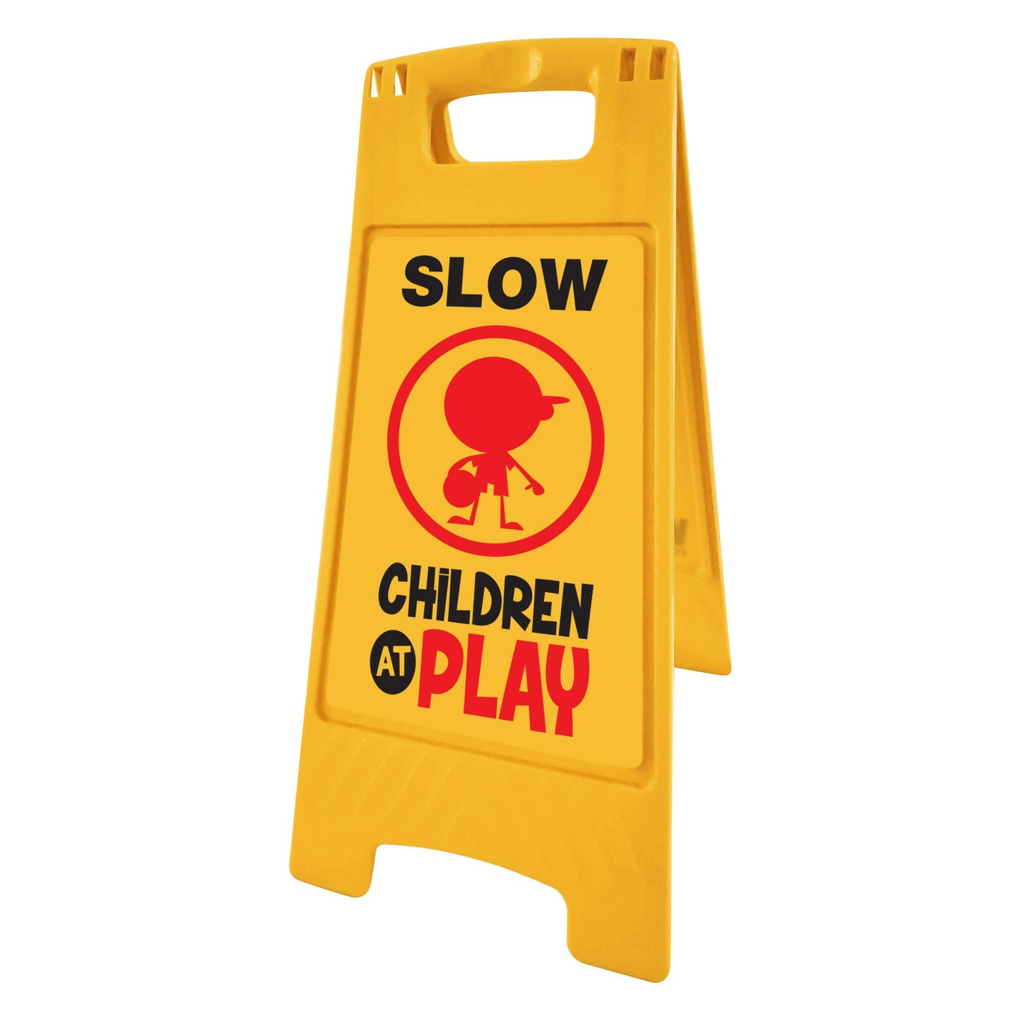 "Slow Children at Play" Floor Sign, Yellow