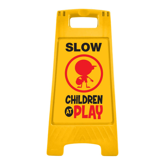 "Slow Children at Play" Floor Sign, Yellow